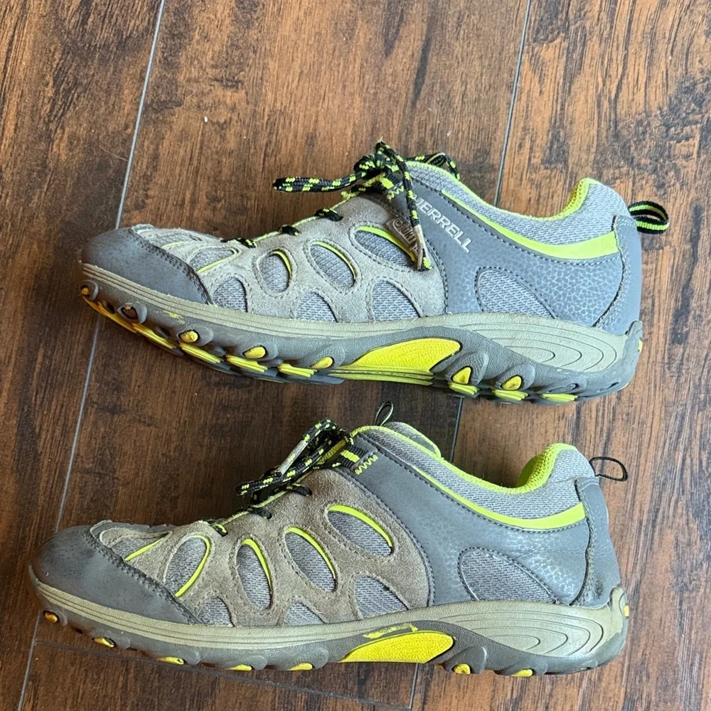 Merrell Kids' Grey and Neon Green Trail Shoes